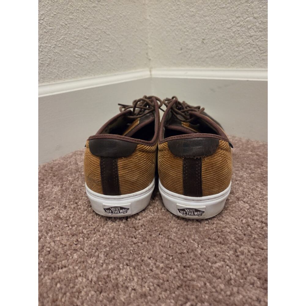 Vans Off The Wall Corduroy Leather Brown Lace Up Low Top Shoes, Men's Size 12 - Picture 8 of 9